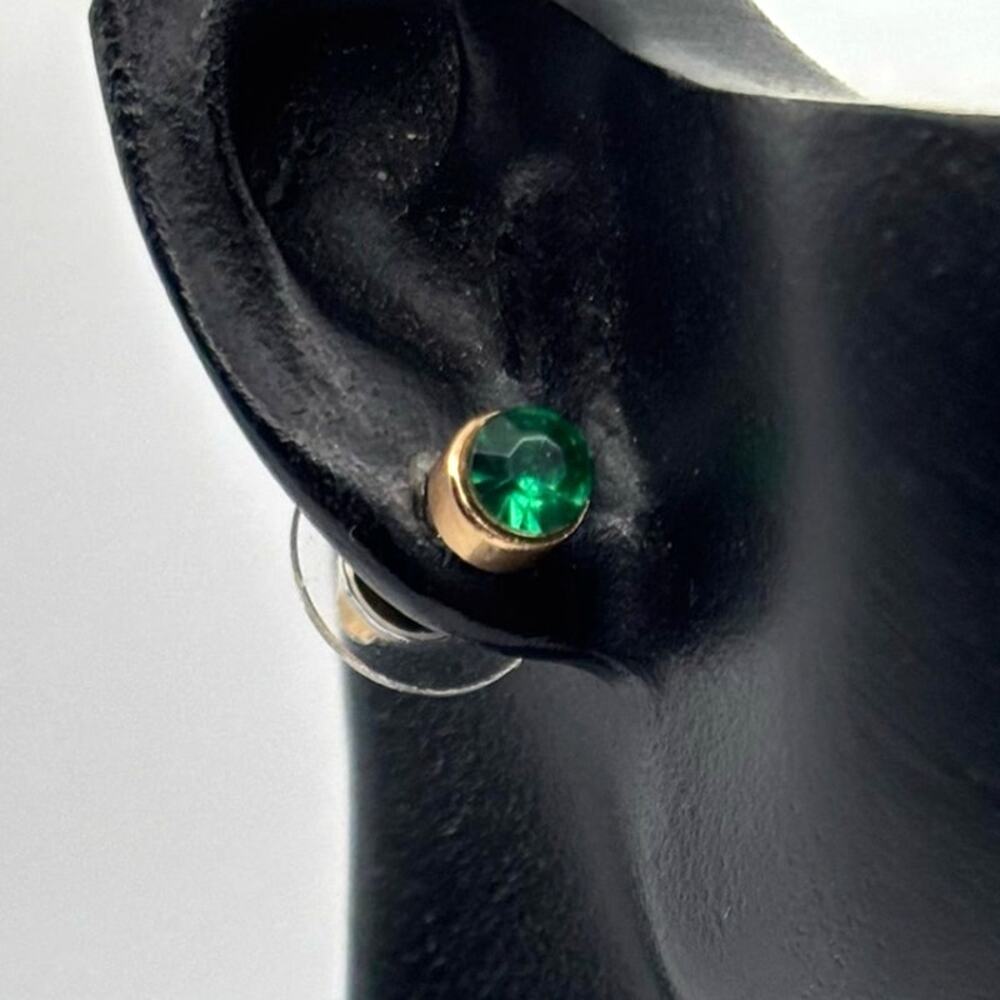 90s Gold & Green Earrings
